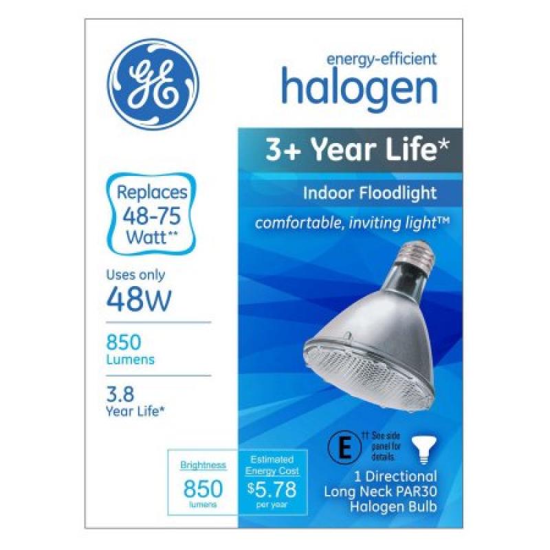 GE energy-efficient halogen 48 watt PAR30 longneck floodlight 1-pack