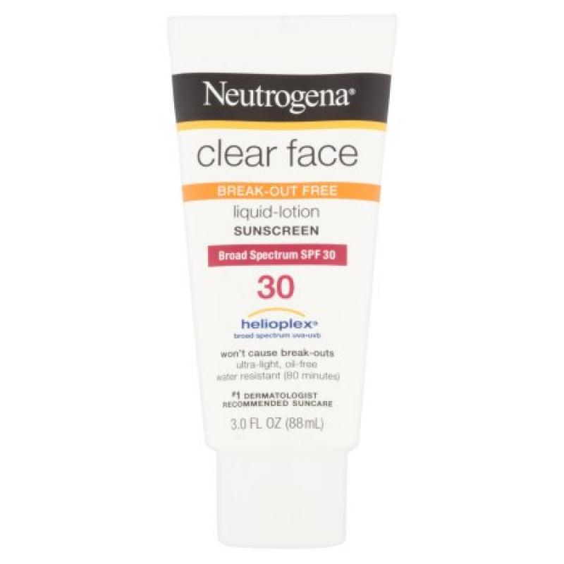 Neutrogena Clear Face Liquid-Lotion Sunscreen Broad Spectrum SPF 30 3.0fl oz