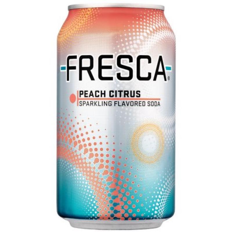 Fresca Soda, Peach, 12 Fl Oz, 12 Count