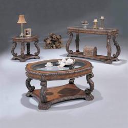Coaster Traditional 3 Piece Table Set in Brown