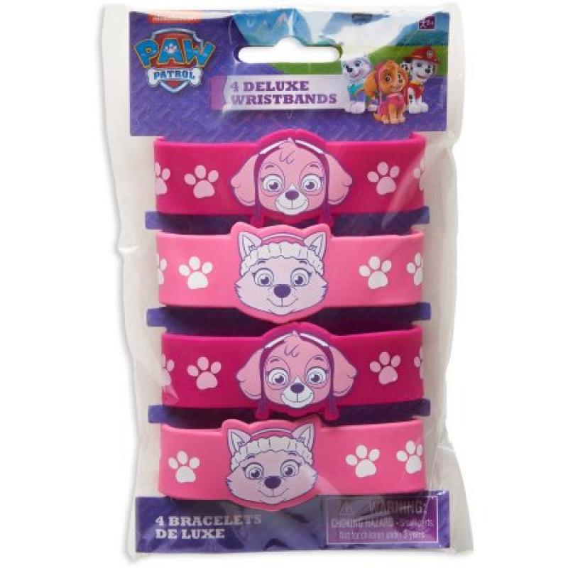 PAW Patrol Pink Rubber Bracelets, 4 Count, Party Supplies