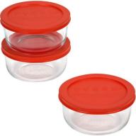 Pyrex Storage Plus 6-piece Value Pack, 3 each - 2 cup round with red plastic covers