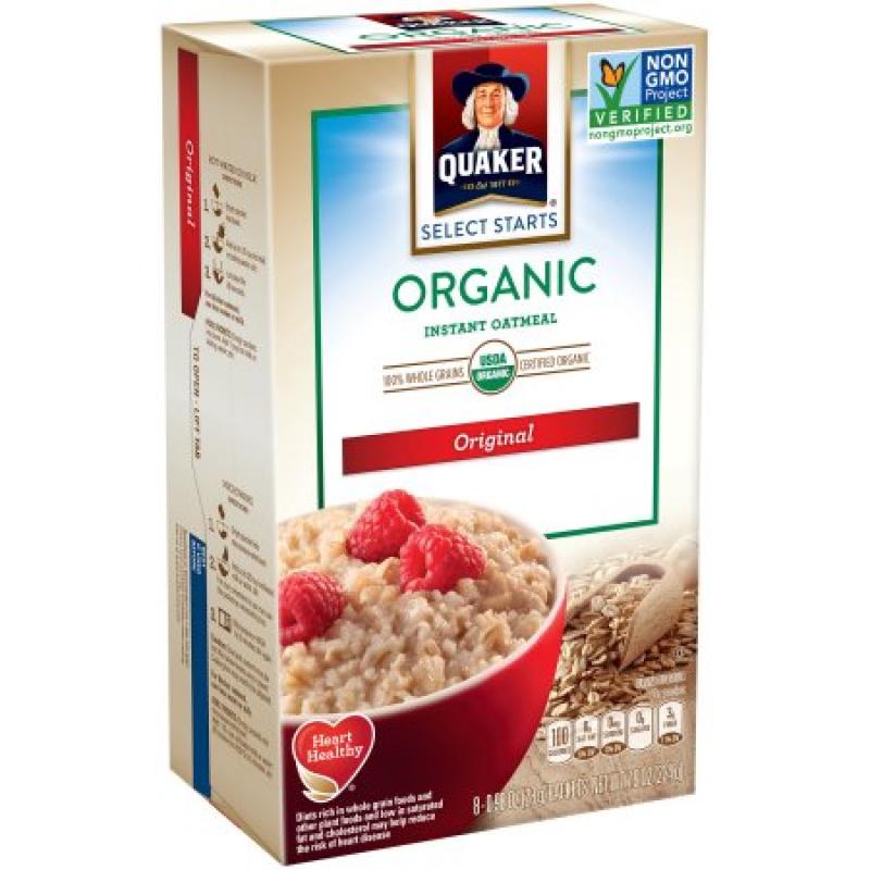 Quaker Select Starts Organic Instant Oatmeal Original - 8 CT