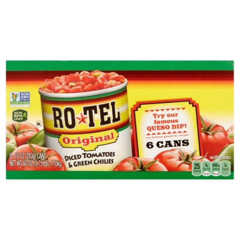 Ro*Tel Original Diced Tomatoes & Green Chilies, 10 oz, 6 ct