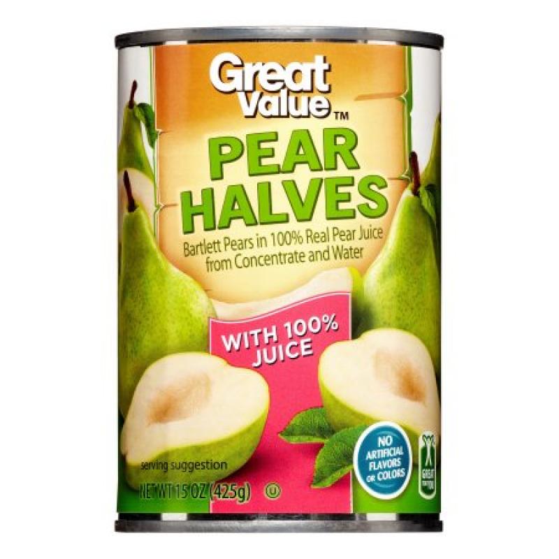 Great Value Pear Halves, 15 Oz