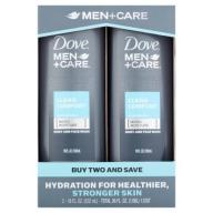 Dove Men+Care Clean Comfort Body and Face Wash, 18 oz, Twin Pack