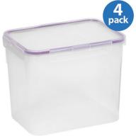 Snapware Airtight Plastic 17-Cup Rectangle Food Storage Container, 4-Pack