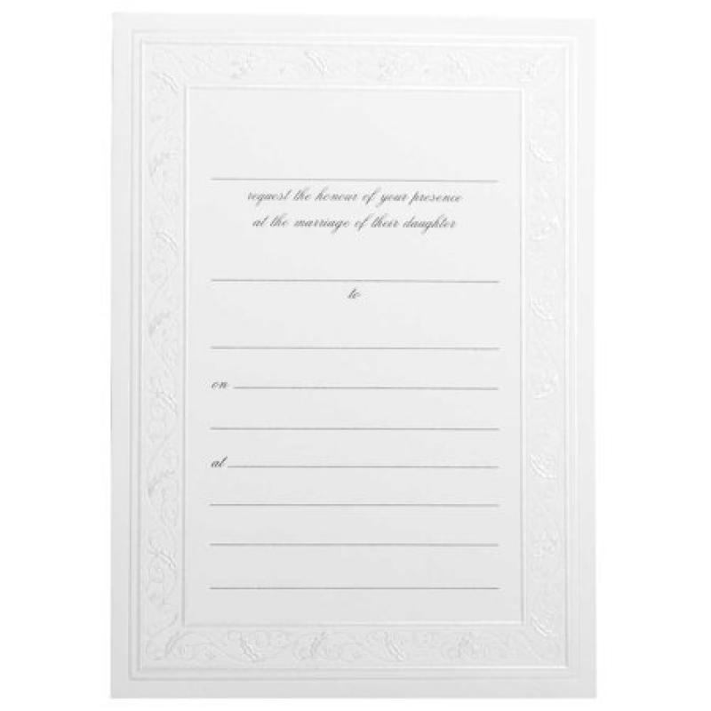 JAM Paper Fill,In Wedding Invitation Set, Shiny Ivory Border, 25/pack