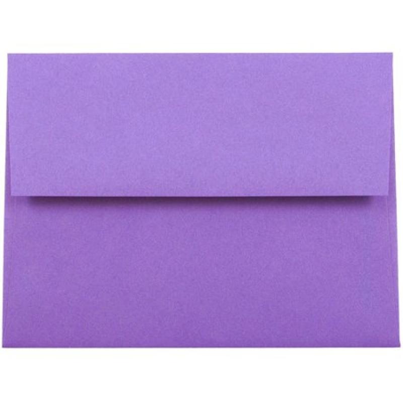 JAM Paper A2 Invitation Envelope, 4 3/8" x 5 3/4", Brite Hue Violet Recycled, 1000/carton