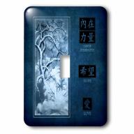 3dRose Blue hues, restored vintage Chinese Plum Blossom painting by Zhang Yan from 1639. , Double Toggle Switch