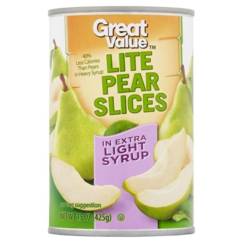 Great Value Sliced Pears, 15 oz
