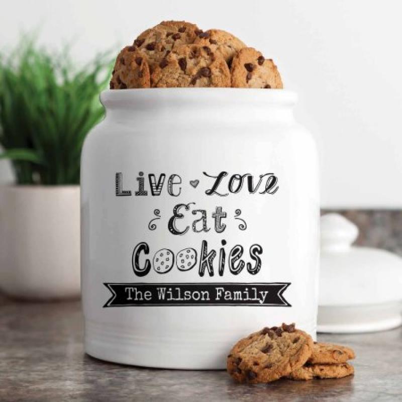 Personalized Live, Love, Eat Cookies Treat Jar