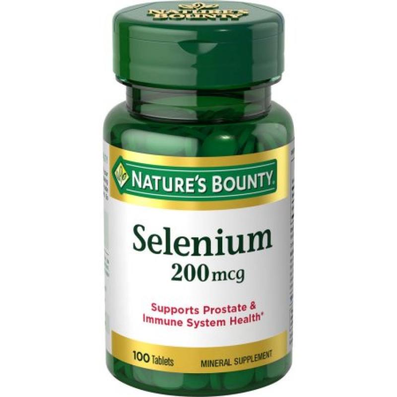 Nature&#039;s Bounty Selenium Mineral Supplement Tablets, 200mcg, 100 count