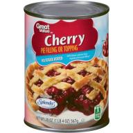 Great Value No Sugar Added Pie Cherry Filling or Topping, 20 oz