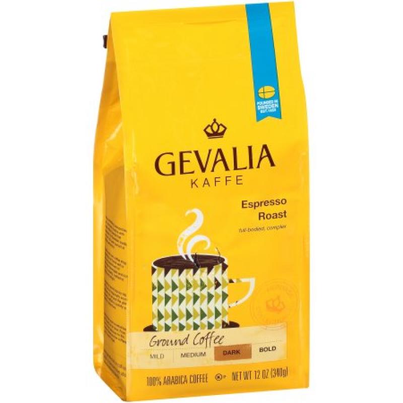Gevalia Kaffe Espresso Dark Roast Ground Coffee, 12 OZ (340g)