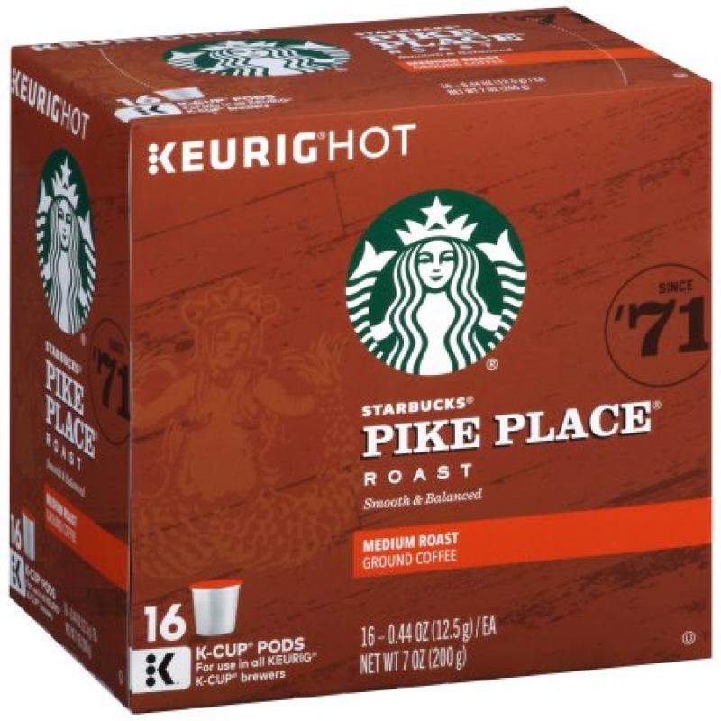 Starbucks Pike Place Medium Roast Coffee, 16 Ct K-Cups