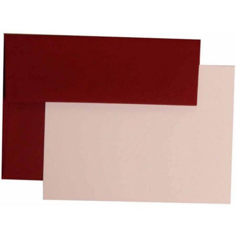 JAM Paper Personal Stationery Sets with Matching A6 Envelopes, Dark Red, 25-Pack