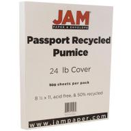 JAM Paper Recycled Paper, 8.5 x 11, 24 lb Pumice Passport, 500 Sheets/Ream