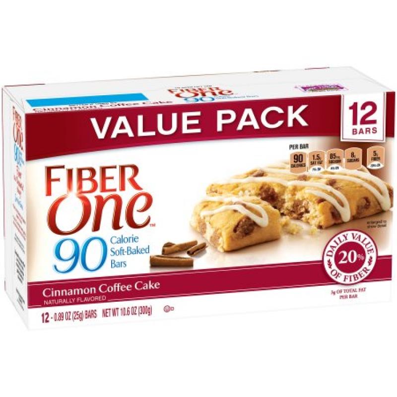 Fiber One 90 Calorie Bar Cinammon Coffee Cake Value Pack 12 - 0.89 oz Bars