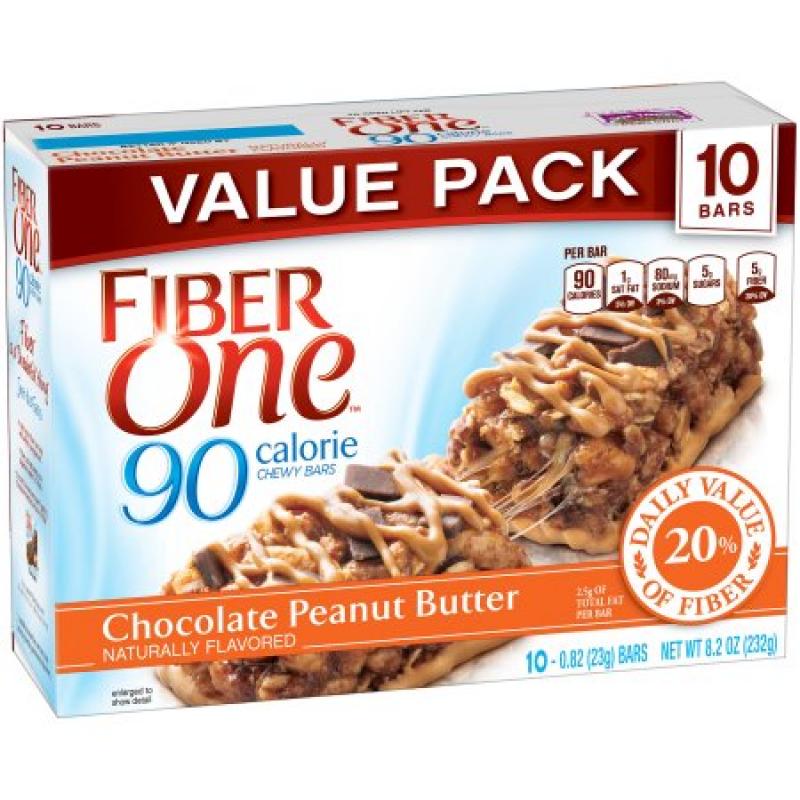 Fiber One™ 90 Calorie Chocolate Peanut Butter Chewy Bars 10 ct Box