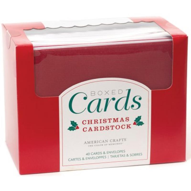 American Crafts A2 Cards and Envelopes, 4.375" x 5.75", 40-Pack, Christmas Solids