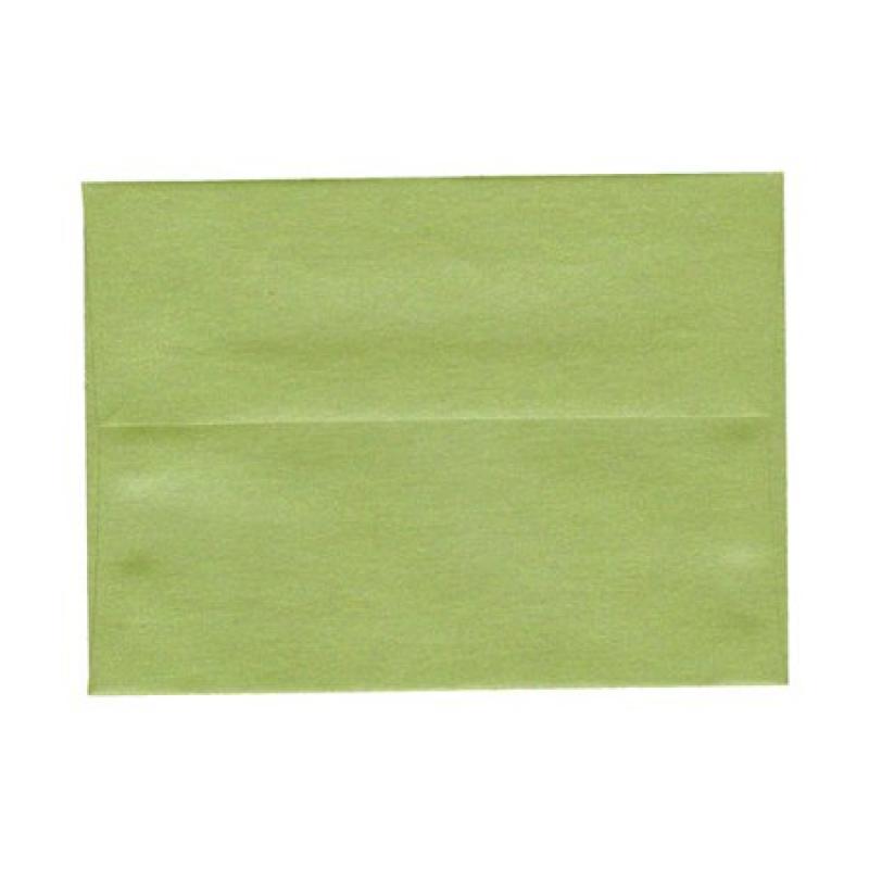 JAM Paper 4 Bar A1 Invitation Envelopes, 3 5/8" x 5 1/8", Stardream Metallic Fairway Green, 250/pack