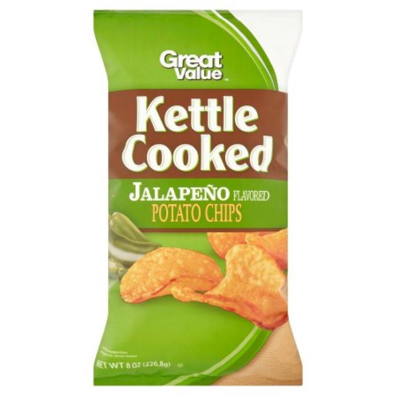 Great Value Kettle Cooked Jalapeno Flavored Potato Chips, 8 oz