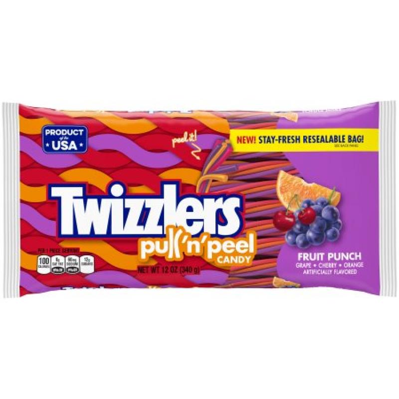 TWIZZLERS PULL &#039;N&#039; PEEL Fruit Punch Candy, 12 oz