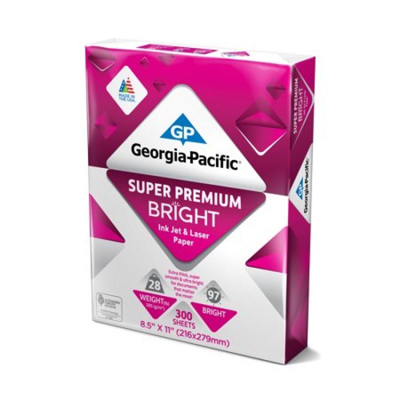 Georgia-Pacific Spr Premium Paper 8.5 x 11, 28lb/97 Bright, 300 Sheets