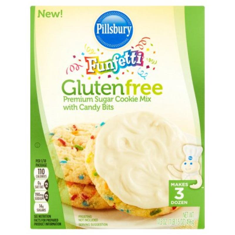 Pillsbury Funfetti Gluten Free Premium Sugar Cookie Mix with Candy Bits, 17.5 oz