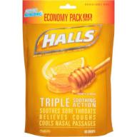 Halls Honey-Lemon Menthol Drops Cough Suppressant 80 Ct