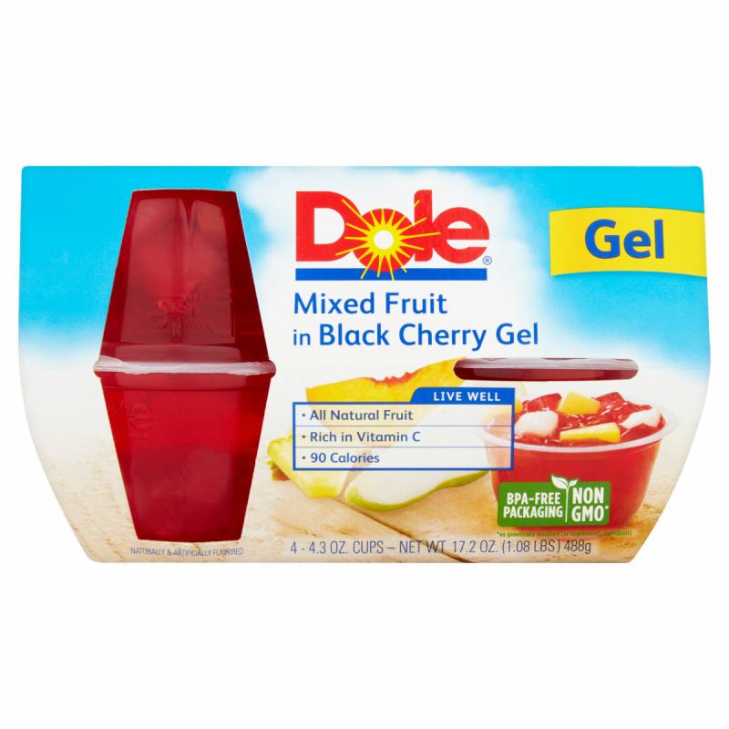 Dole® Mixed Fruit in Black Cherry Gel 4-4.3 oz. Cups