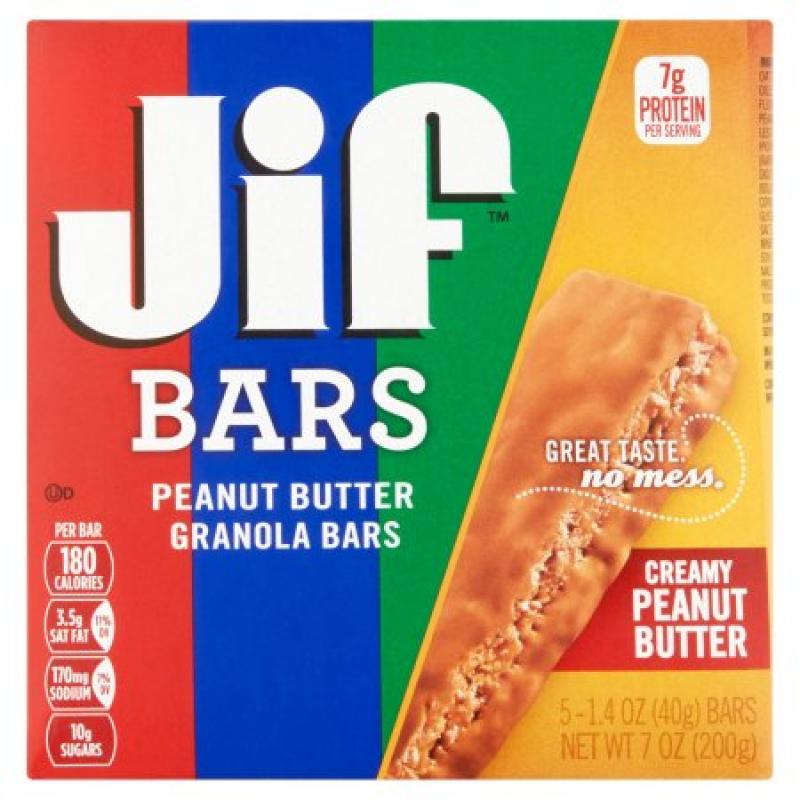 Jif Creamy Peanut Butter Bar 5pk 7.0oz