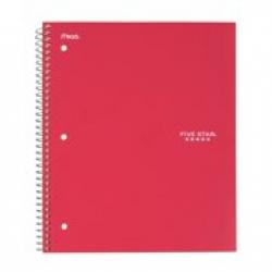 Five Star Wirebound Quadrille Notebook, 11 x 8 1/2, 100 Sheets, Assorted