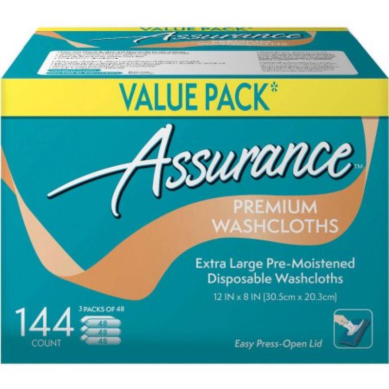 Assurance Premium Washcloths, Extra Large, 144 count