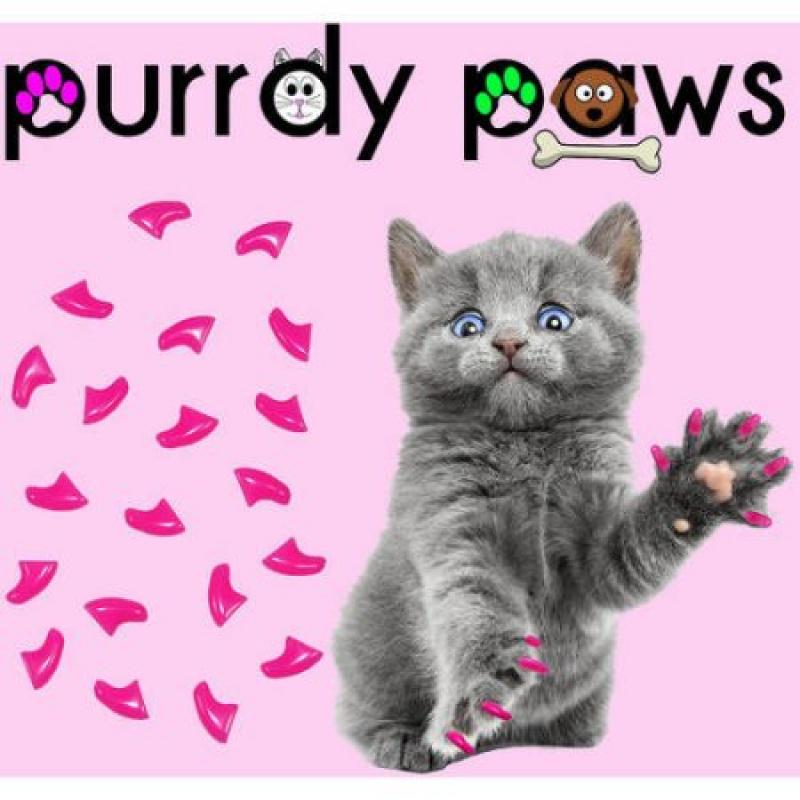 Purrdy Paws Soft Nail Caps for Cats, 40-Pack, Lipstick Pink