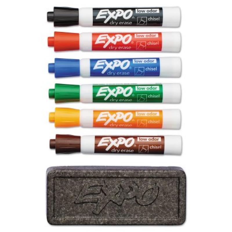 EXPO Dry Erase Marker & Organizer Kit, Chisel Tip, Assorted, 6/Set