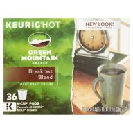 Keurig Green Mountain Coffee Breakfast Blend Coffee K-Cups, 0.31 oz, 36 ct