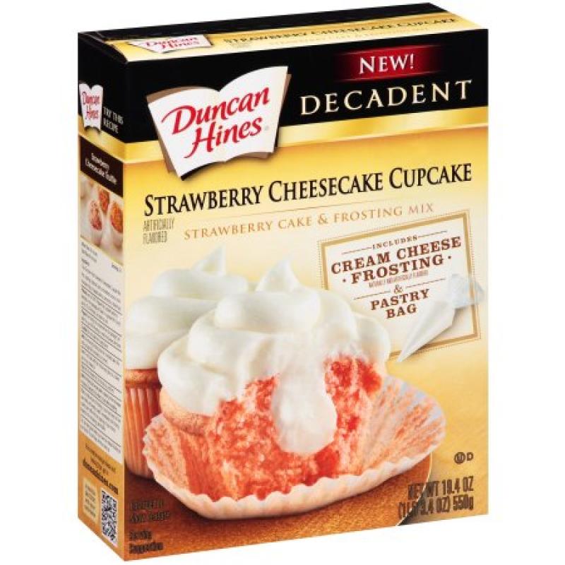 Duncan Hines® Decadent Strawberry Cheesecake Cupcake & Frosting Mix 19.4 oz. Box