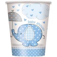 Blue Elephant Baby Shower Paper 9oz Cups, 8ct