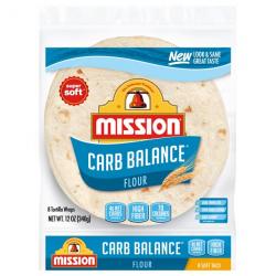 Mission Carb Balance Soft Taco Flour Tortillas, 12 Oz, 8 Count