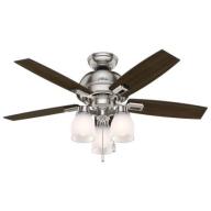 Hunter 44" Donegan Three Light Brushed Nickel Ceiling Fan with Light