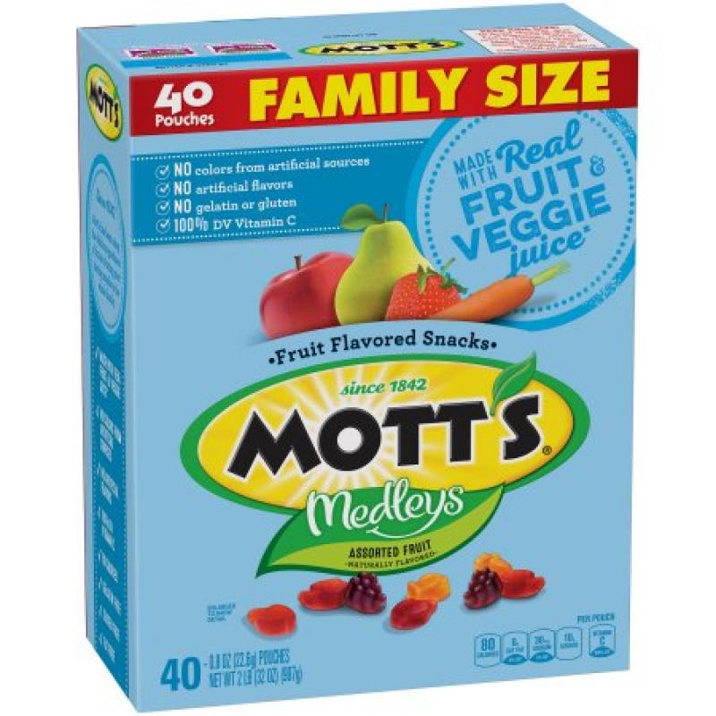 Mott&#039;s® Assorted Fruit Flavors Family Size 40 - 0.8 oz Pouches