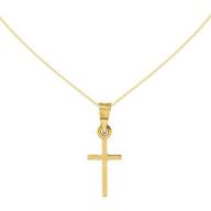 14kt Yellow Gold Polished Cross Necklace, 18"