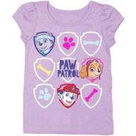 Paw Patrol Toddler Girls&#039; Character Heads Badge Logos Group Shot Short Puff Sleeve Graphic T-Shirt