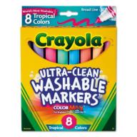 Crayola Ultra Clean Washable Markers, 8 Tropical Colors