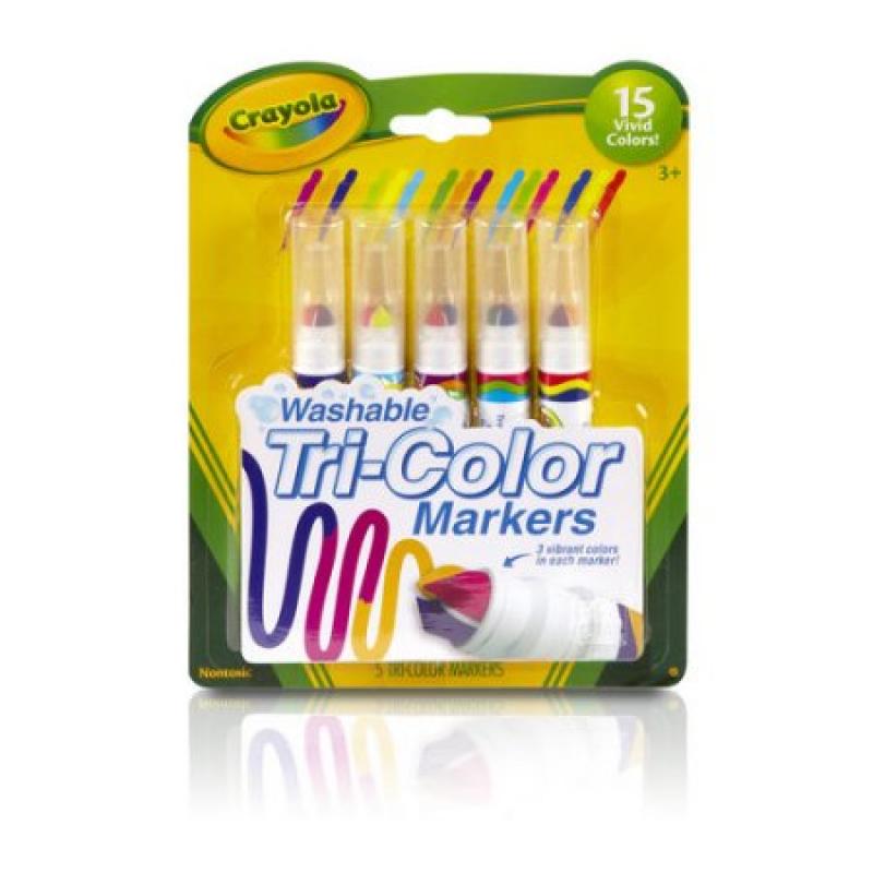 Crayola Washable Tri-Color Markers, 5-Count