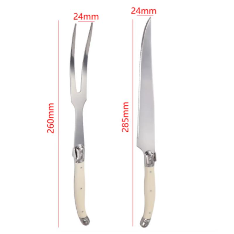 Stainless Steel Carving Knife Fork Set BBQ Slicing Grill Vegetable Tools Salad Serving Tools Turkey Knife Steak Roast Meat Fork