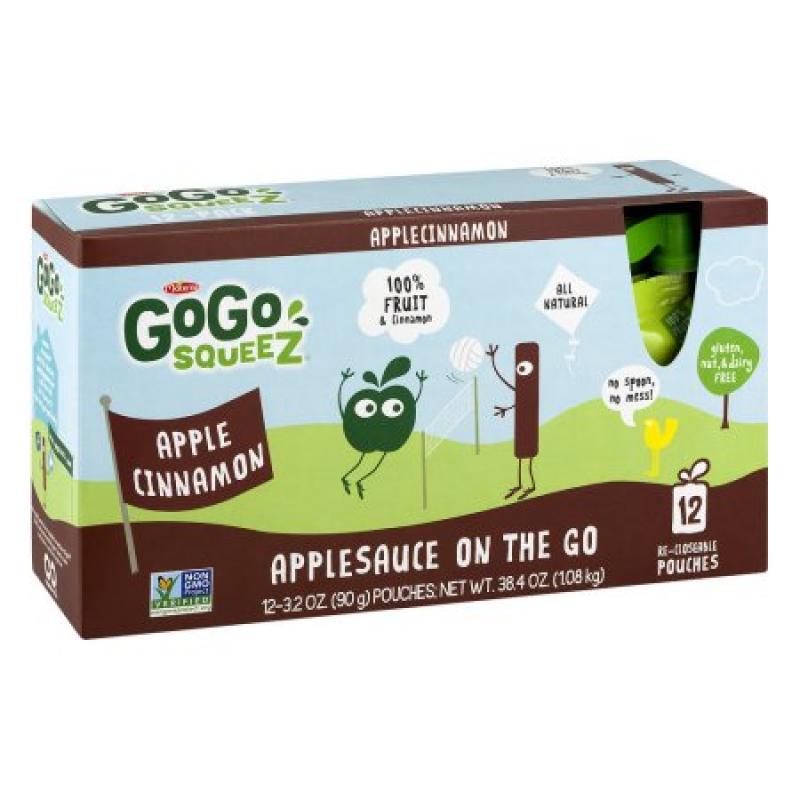 GoGo squeeZ Apple Cinnamon Applesauce On The Go, 12 ct