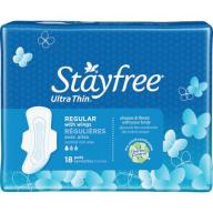 Stayfree Ultra Thin Regular Pads With Wings - 18 Count